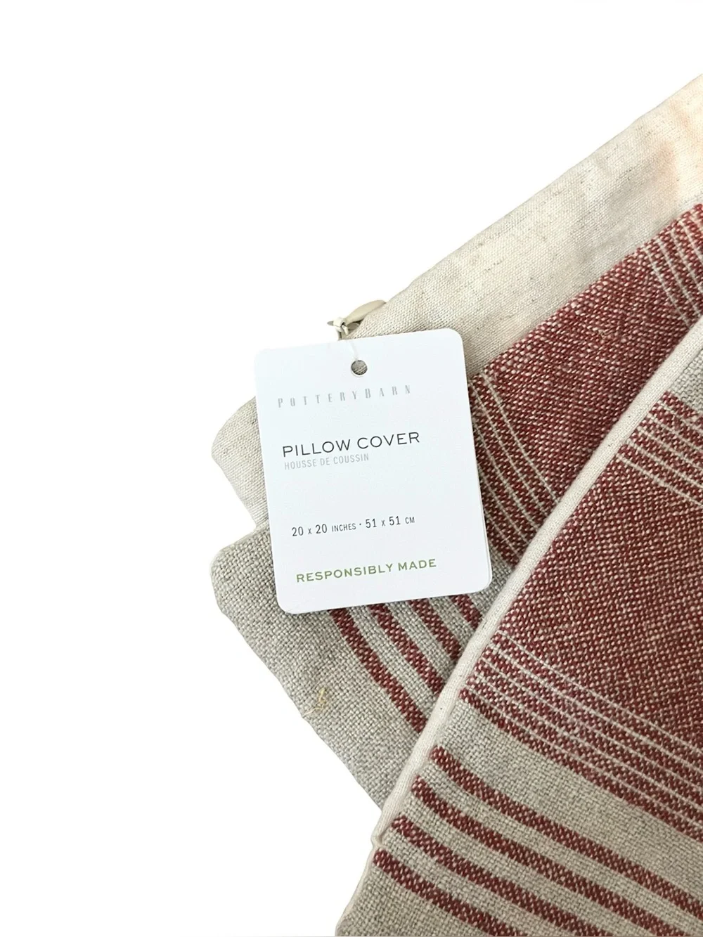 Pottery Barn Housse de Coussin  Single Throw Pillow Cover 20” x 20”RUST